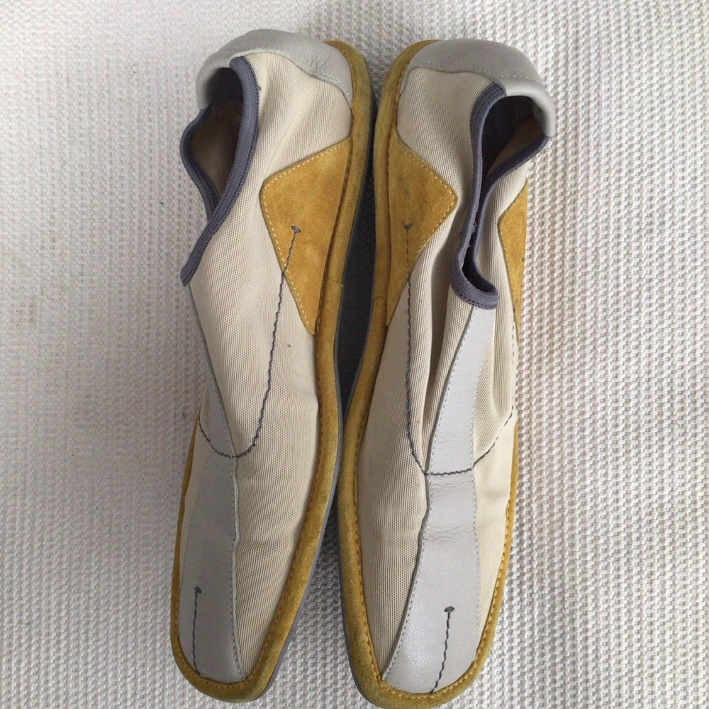 Prada Men or Women Beige and Mustard Slip-Ons. RUC - Picture 5 of 9